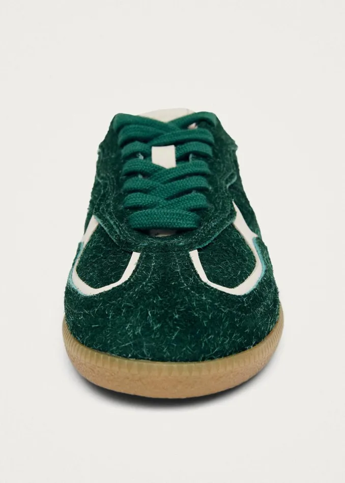 Sneakers WomenMen ALOHAS Tb490 Rife Suede Fuzzy Green Leather Sneakers