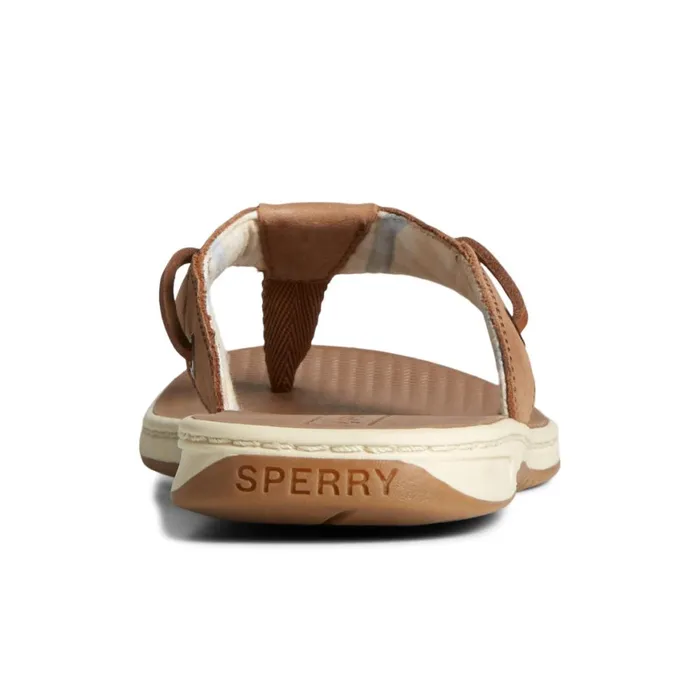 Sperry Seafish Leather Flip Flop Dark Beige Women Sandals