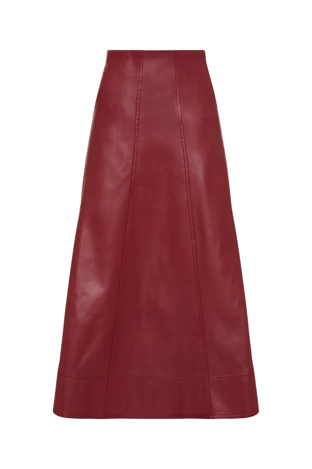 Stanhope Midi Skirt Mahogany Red Women Aje Skirts
