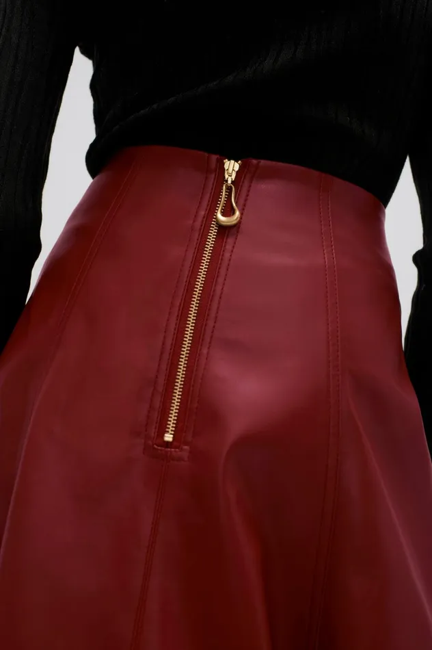 Stanhope Midi Skirt Mahogany Red Women Aje Skirts