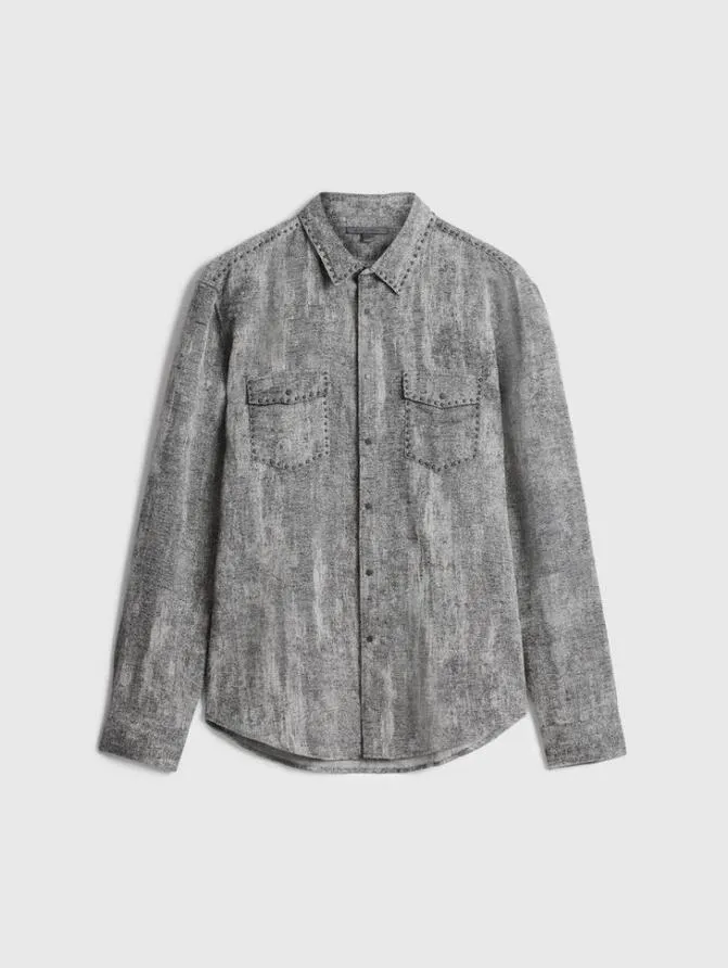 STUTSMAN SHIRT Dk Steel Htr Clothing John Varvatos Shirts