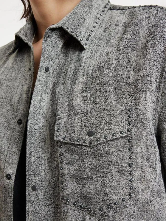 STUTSMAN SHIRT Dk Steel Htr Clothing John Varvatos Shirts
