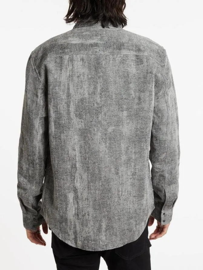 STUTSMAN SHIRT Dk Steel Htr Clothing John Varvatos Shirts