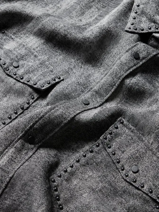 STUTSMAN SHIRT Dk Steel Htr Clothing John Varvatos Shirts