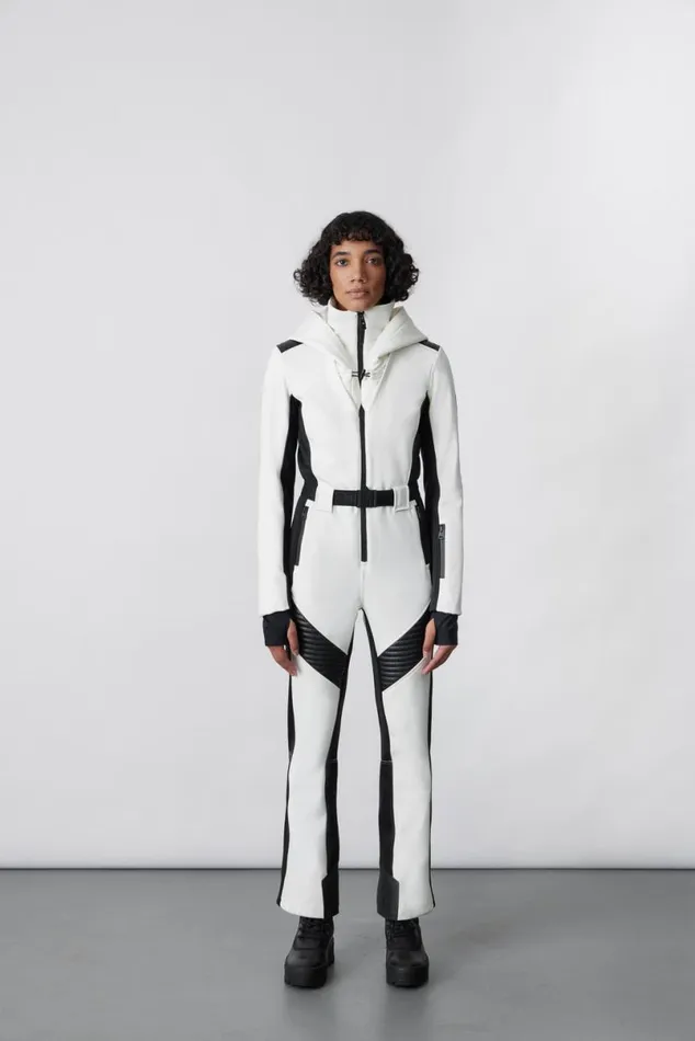 Suits Women Mackage ELLEZ Techno Fleece Ski Suit With Removable Hood And Fur Trim Milkshake Suits Women Mackage ELLEZ Techno Fleece Ski Suit With Removable Hood And Fur Trim Milkshake