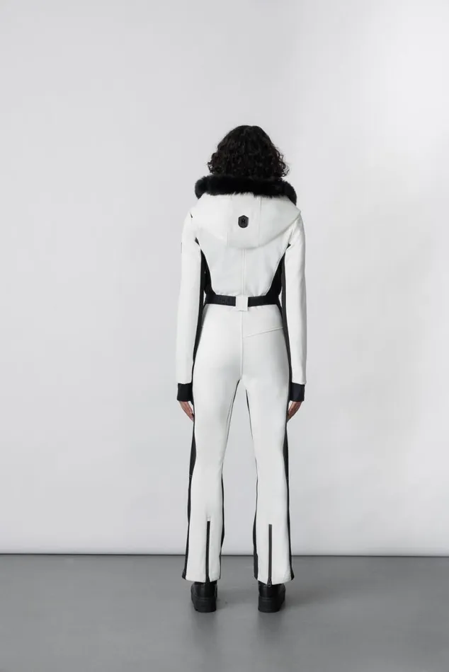 Suits Women Mackage ELLEZ Techno Fleece Ski Suit With Removable Hood And Fur Trim Milkshake Suits Women Mackage ELLEZ Techno Fleece Ski Suit With Removable Hood And Fur Trim Milkshake