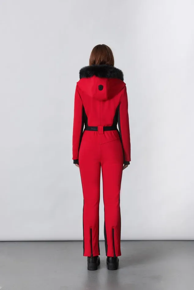 Suits Women Mackage ELLEZ Techno Fleece Ski Suit With Removable Hood And Fur Trim Milkshake Suits Women Mackage ELLEZ Techno Fleece Ski Suit With Removable Hood And Fur Trim Milkshake