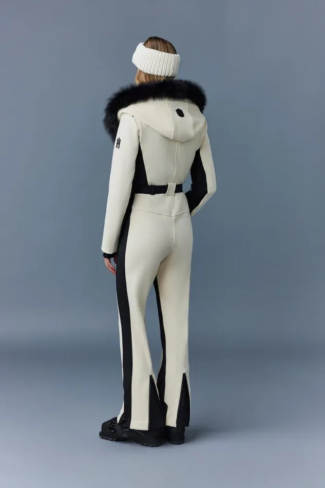 Suits Women Mackage ELLEZ Techno Fleece Ski Suit With Removable Hood And Fur Trim Milkshake Suits Women Mackage ELLEZ Techno Fleece Ski Suit With Removable Hood And Fur Trim Milkshake