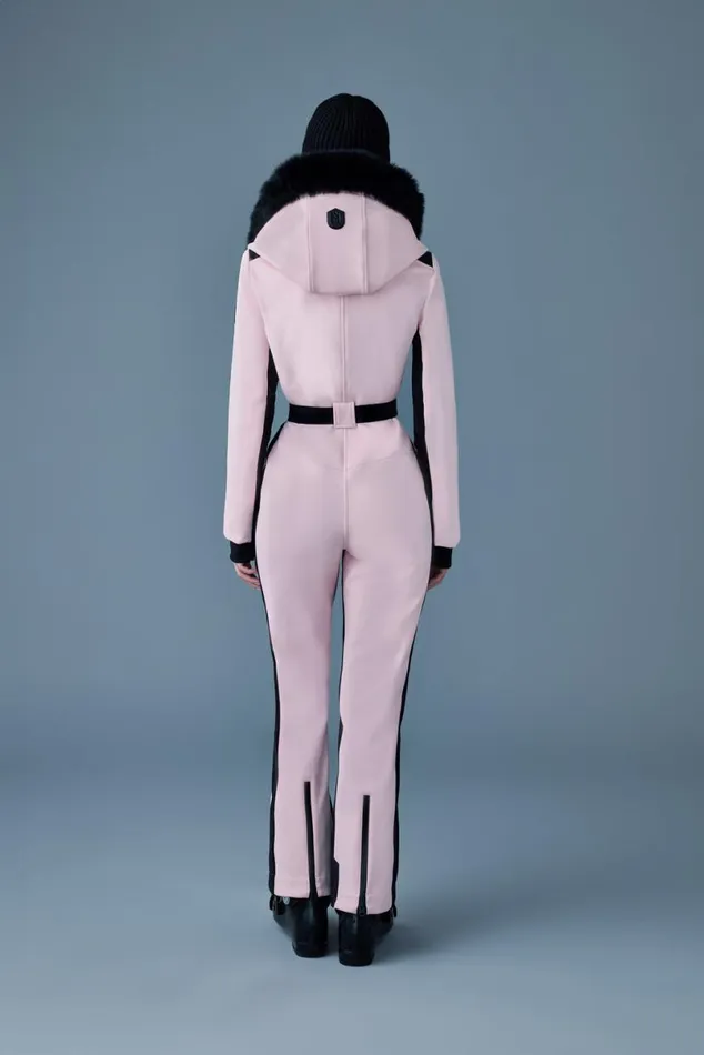 Suits Women Mackage ELLEZ Techno Fleece Ski Suit With Removable Hood And Fur Trim Milkshake Suits Women Mackage ELLEZ Techno Fleece Ski Suit With Removable Hood And Fur Trim Milkshake