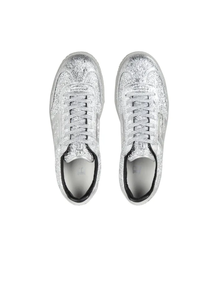 Swan Silver Leather Sneakers Silver Men Balmain Sneakers