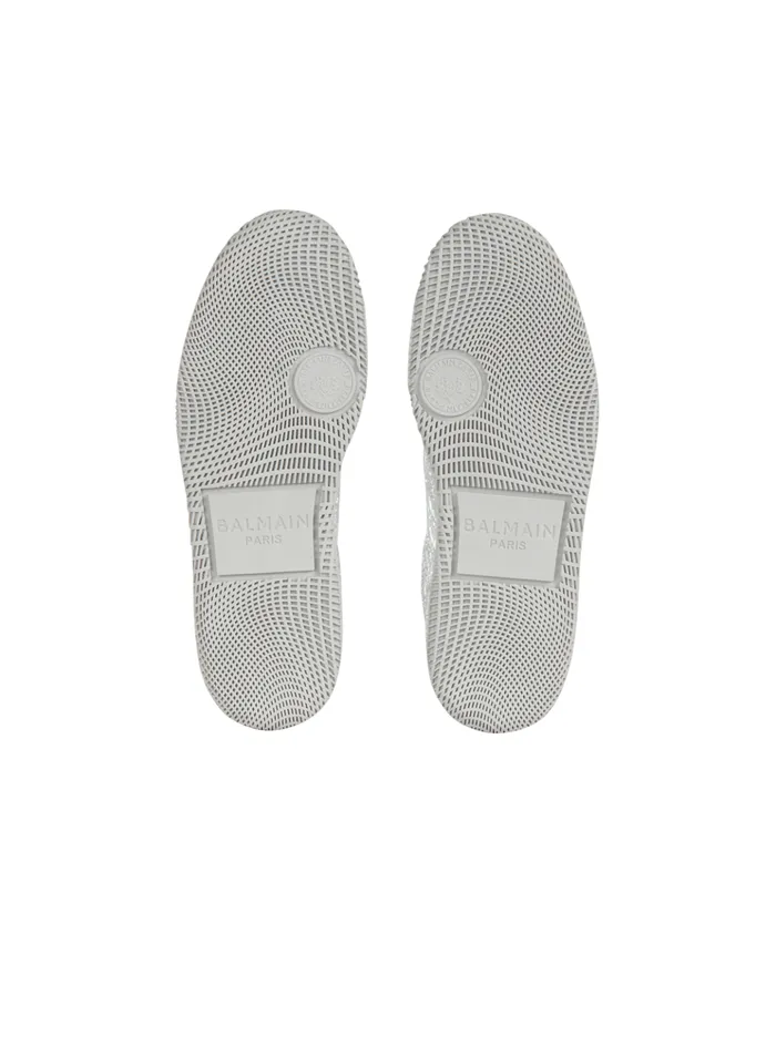 Swan Silver Leather Sneakers Silver Men Balmain Sneakers