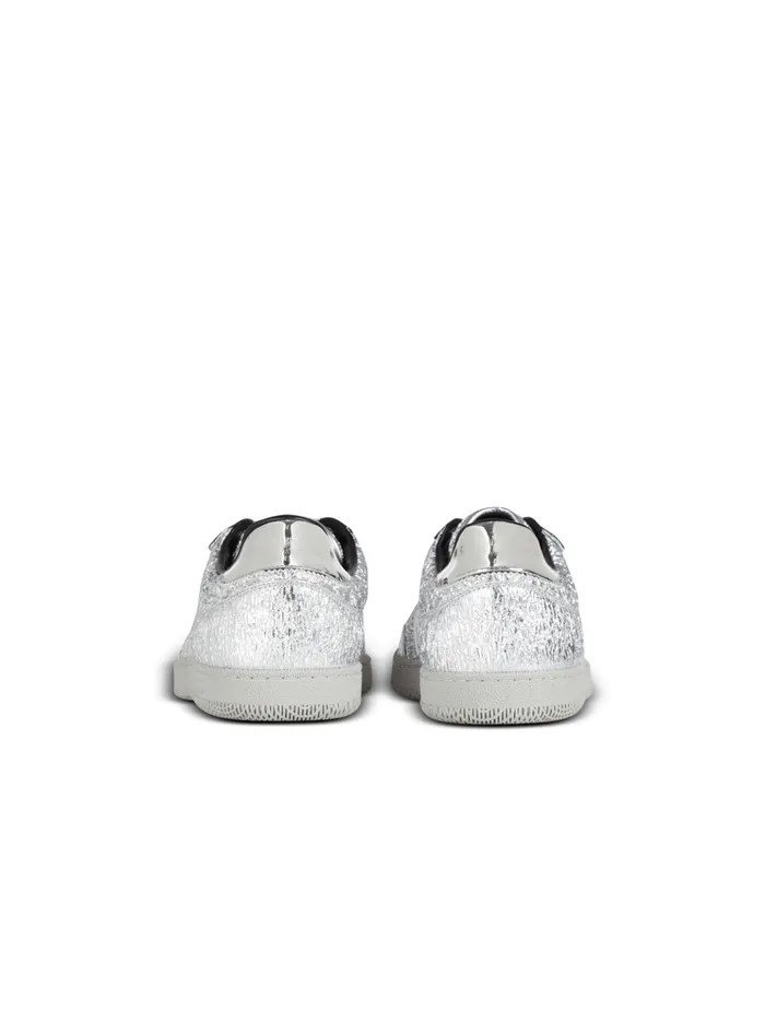 Swan Silver Leather Sneakers Silver Men Balmain Sneakers