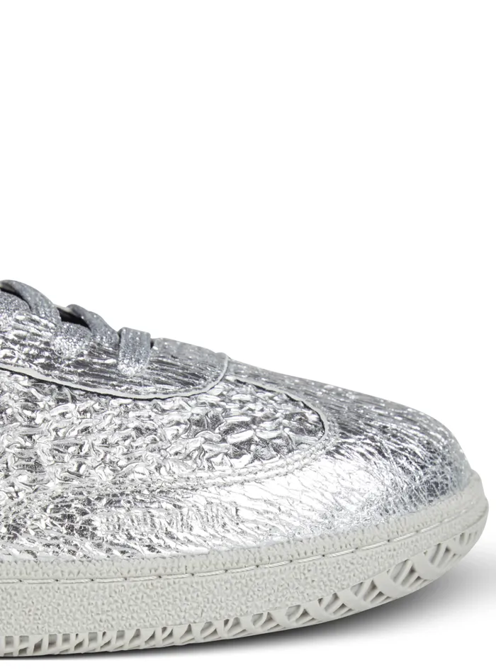 Swan Silver Leather Sneakers Silver Men Balmain Sneakers
