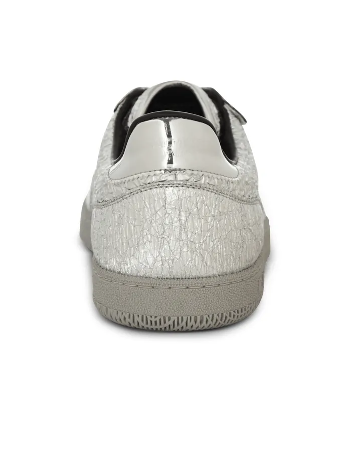 Swan Silver Leather Sneakers Silver Men Balmain Sneakers