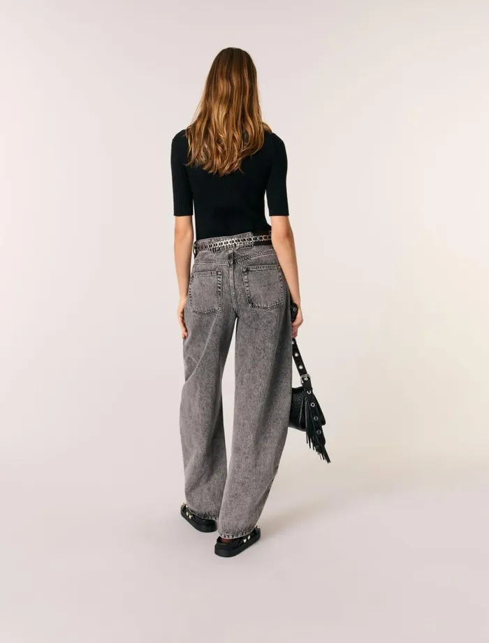 Sweaters and Cardigans Women Maje Rib Knit Top Black