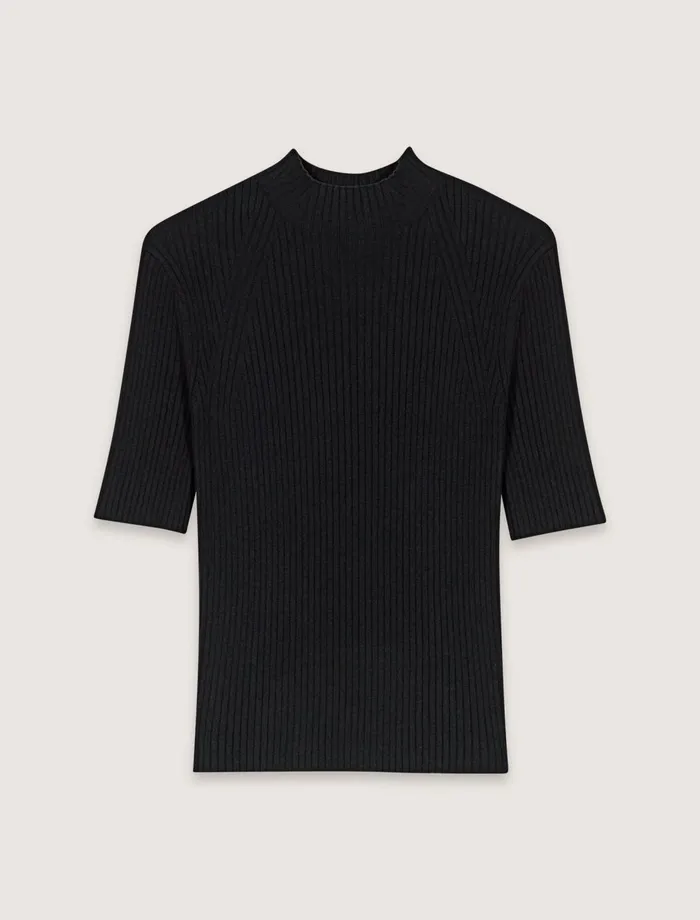 Sweaters and Cardigans Women Maje Rib Knit Top Black
