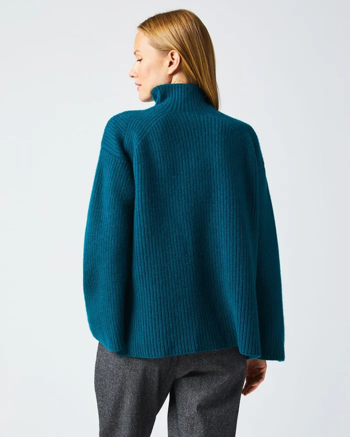 Sweaters and Knits Women Billy Reid Transfer Rib Funnel Sweater Dark Teal
