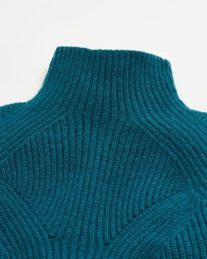 Sweaters and Knits Women Billy Reid Transfer Rib Funnel Sweater Dark Teal