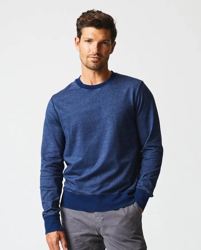 Sweaters and Sweatshirts Men Billy Reid Indigo Terry Sweatshirt Dark Indigo