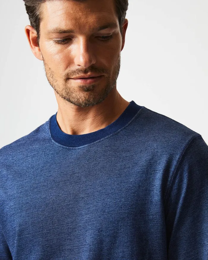 Sweaters and Sweatshirts Men Billy Reid Indigo Terry Sweatshirt Dark Indigo