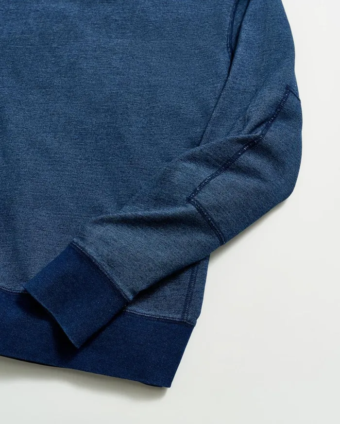 Sweaters and Sweatshirts Men Billy Reid Indigo Terry Sweatshirt Dark Indigo