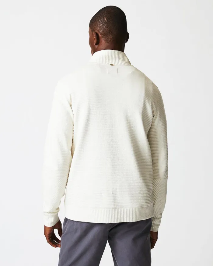 Sweaters and Sweatshirts Men Billy Reid Quilted Half Zip Tinted White