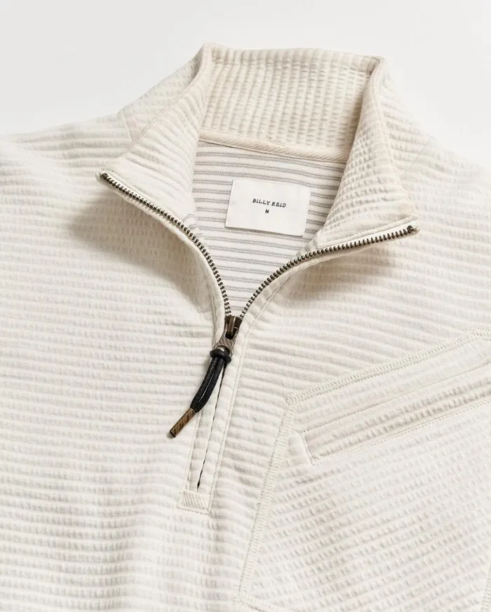 Sweaters and Sweatshirts Men Billy Reid Quilted Half Zip Tinted White