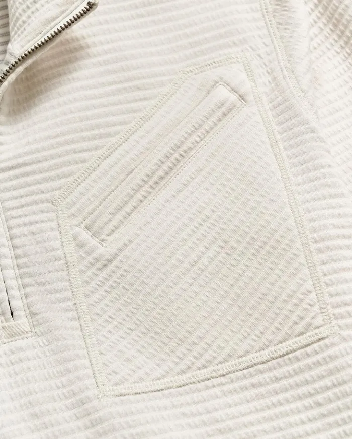 Sweaters and Sweatshirts Men Billy Reid Quilted Half Zip Tinted White