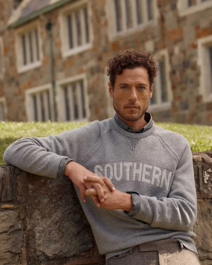 Sweaters and Sweatshirts Men Billy Reid Southern Sweater Grey