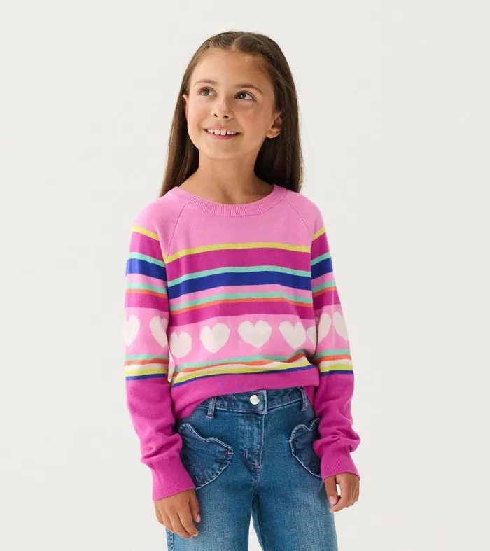 Sweaters Girls Hatley Girls Rainbow Heart Sweater