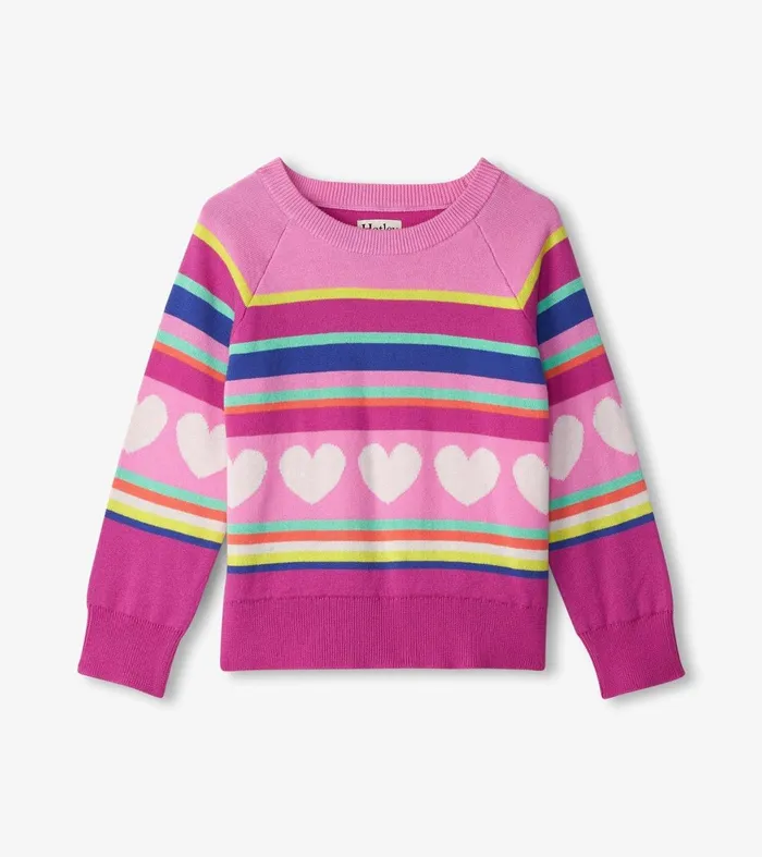 Sweaters Girls Hatley Girls Rainbow Heart Sweater