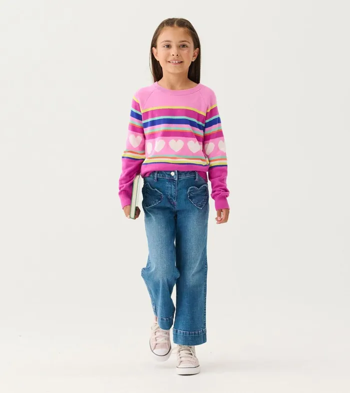 Sweaters Girls Hatley Girls Rainbow Heart Sweater