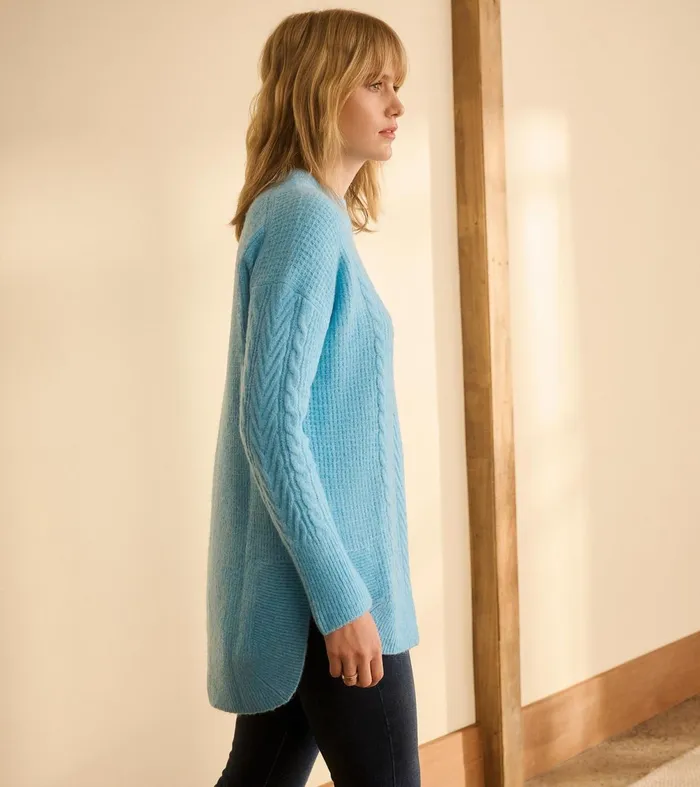 Sweaters Women Hatley Cable Knit Tunic 8211 Sky Blue