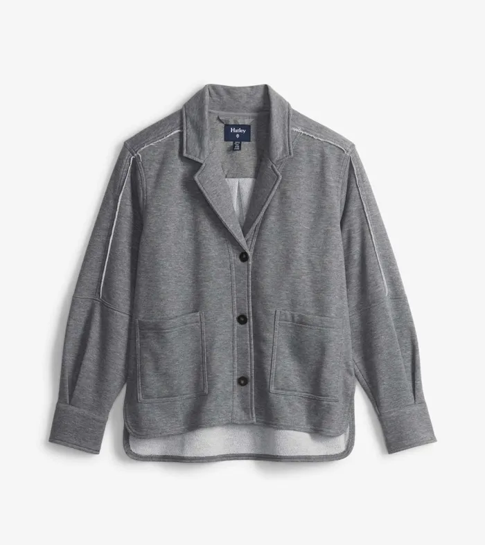 Sweaters Women Hatley Emily Relaxed Blazer 8211 Charcoal Melange