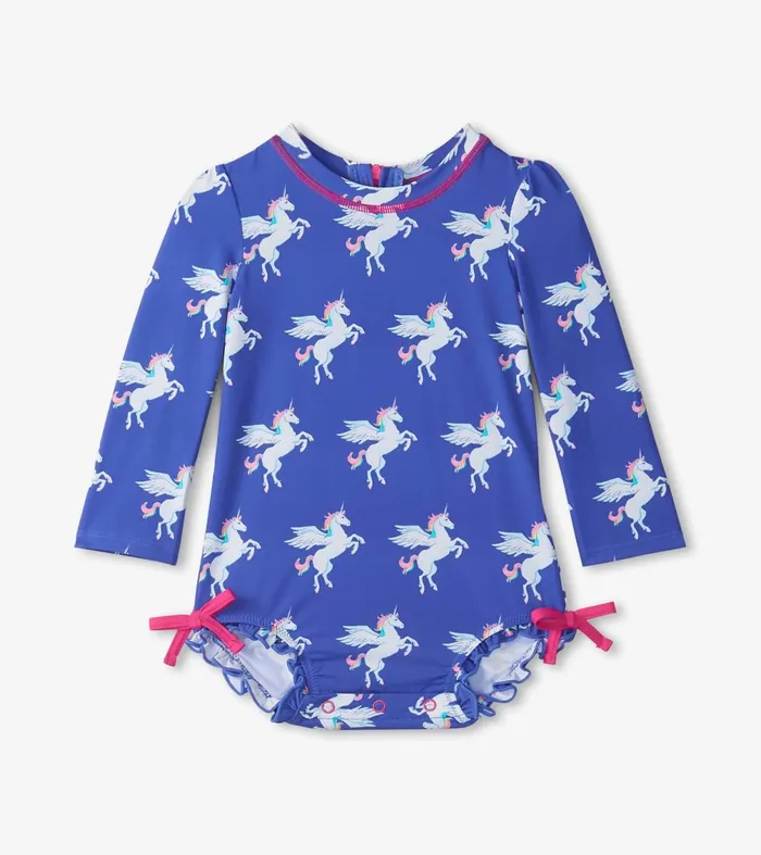 Swimwear Baby and Toddler Hatley Baby Girls Dazzling Unicorn Rashguard Swimsuit
