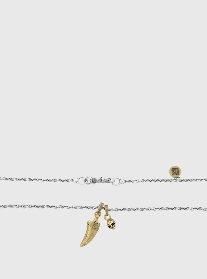 TREX TOOTH AND SKULL PENDANT NECKLACE No Color Accessories John Varvatos Jewelry