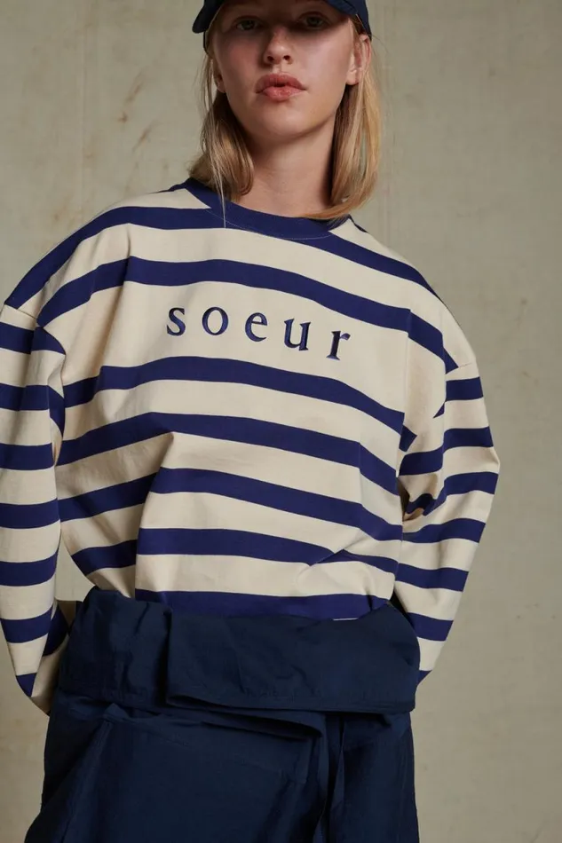 TShirts and Sweatshirts Women Soeur ARCHIE TEESHIRT Offwhitenavy
