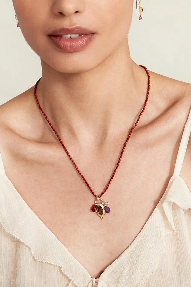 Tavi Charm Necklace Red Jasper Mix Women Chan Luu Necklaces