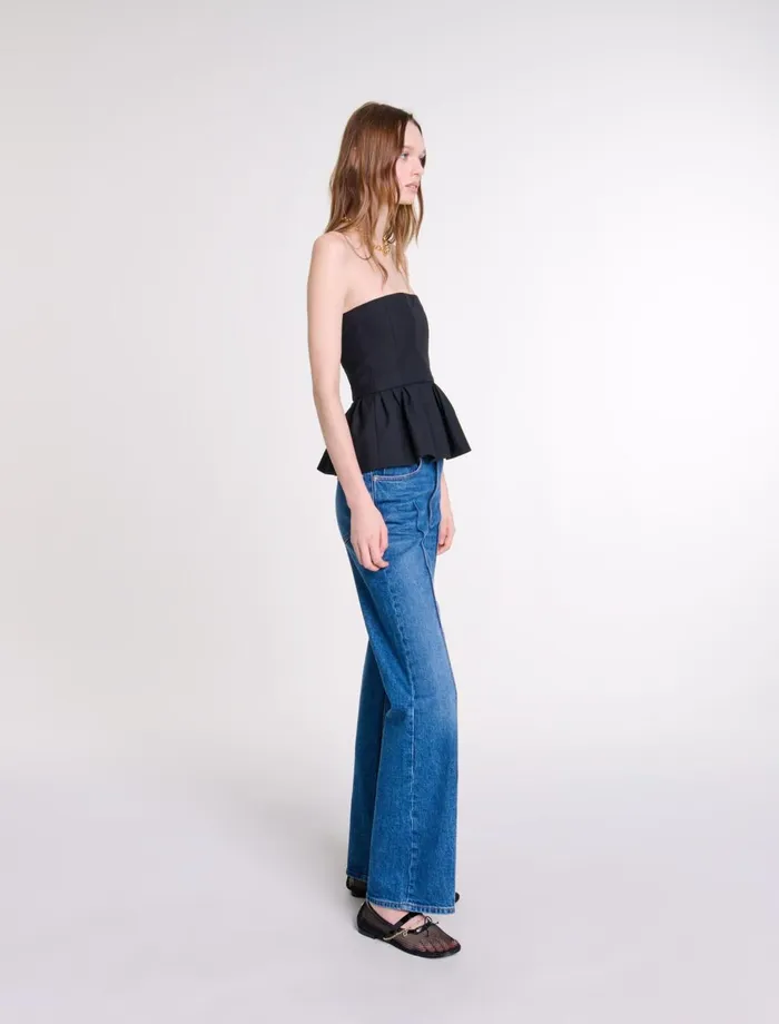 Tops and Shirts Women Maje Bustier Top With Basque Black