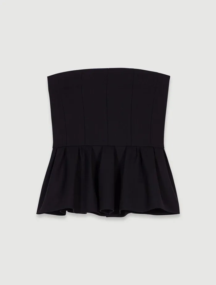 Tops and Shirts Women Maje Bustier Top With Basque Black