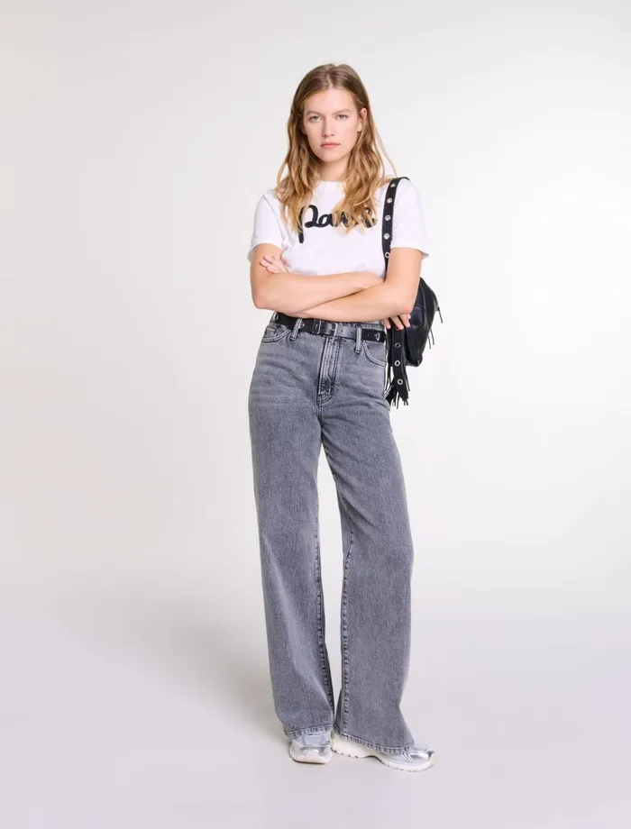 Tops and Shirts Women Maje Cotton TShirt White