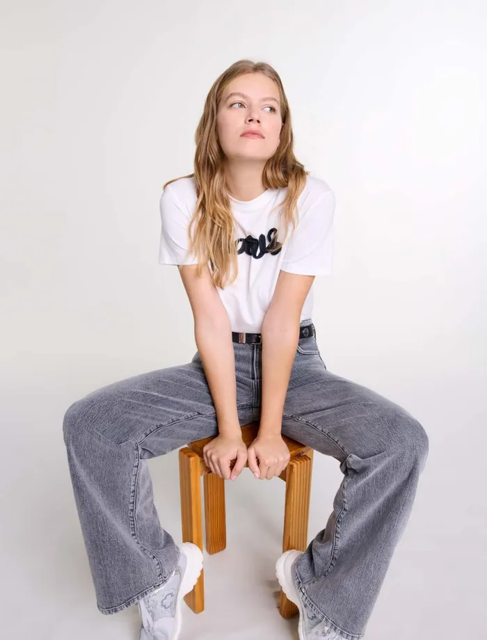 Tops and Shirts Women Maje Cotton TShirt White