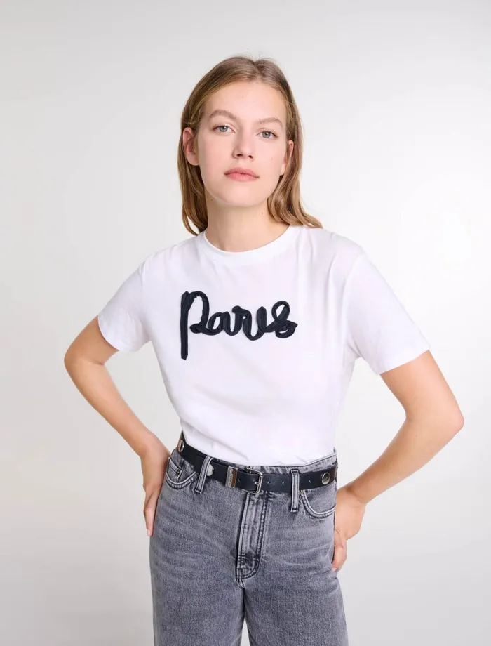 Tops and Shirts Women Maje Cotton TShirt White