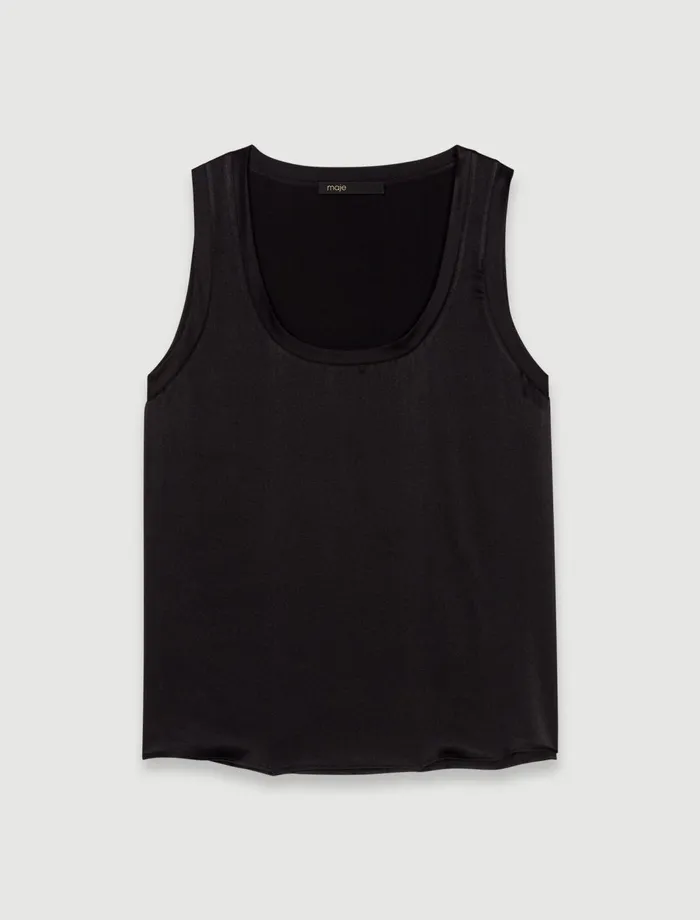 Tops and Shirts Women Maje Silk Tank Top Black