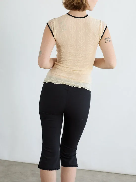 Tops Mariposa Lace Bow Tee Piped Cloud 8211 Lisa Says Gah Women