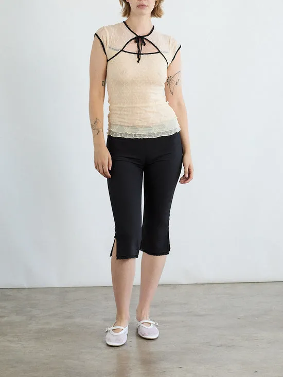 Tops Mariposa Lace Bow Tee Piped Cloud 8211 Lisa Says Gah Women