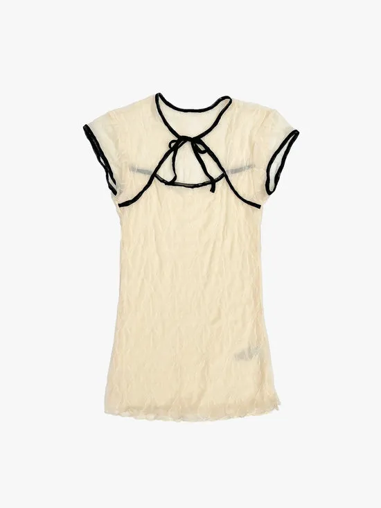 Tops Mariposa Lace Bow Tee Piped Cloud 8211 Lisa Says Gah Women