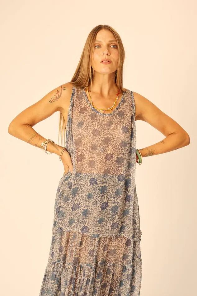 Tops Shop Natalie Martin ARIANA TANK Snowflake Sea