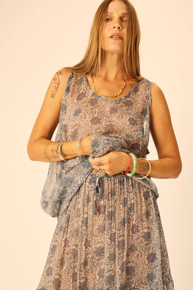Tops Shop Natalie Martin ARIANA TANK Snowflake Sea