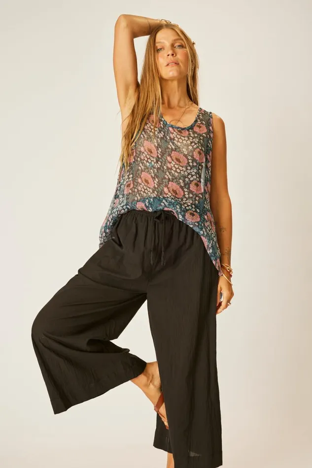 Tops Shop Natalie Martin ARIANA TANK Vintage Flowers Indigo